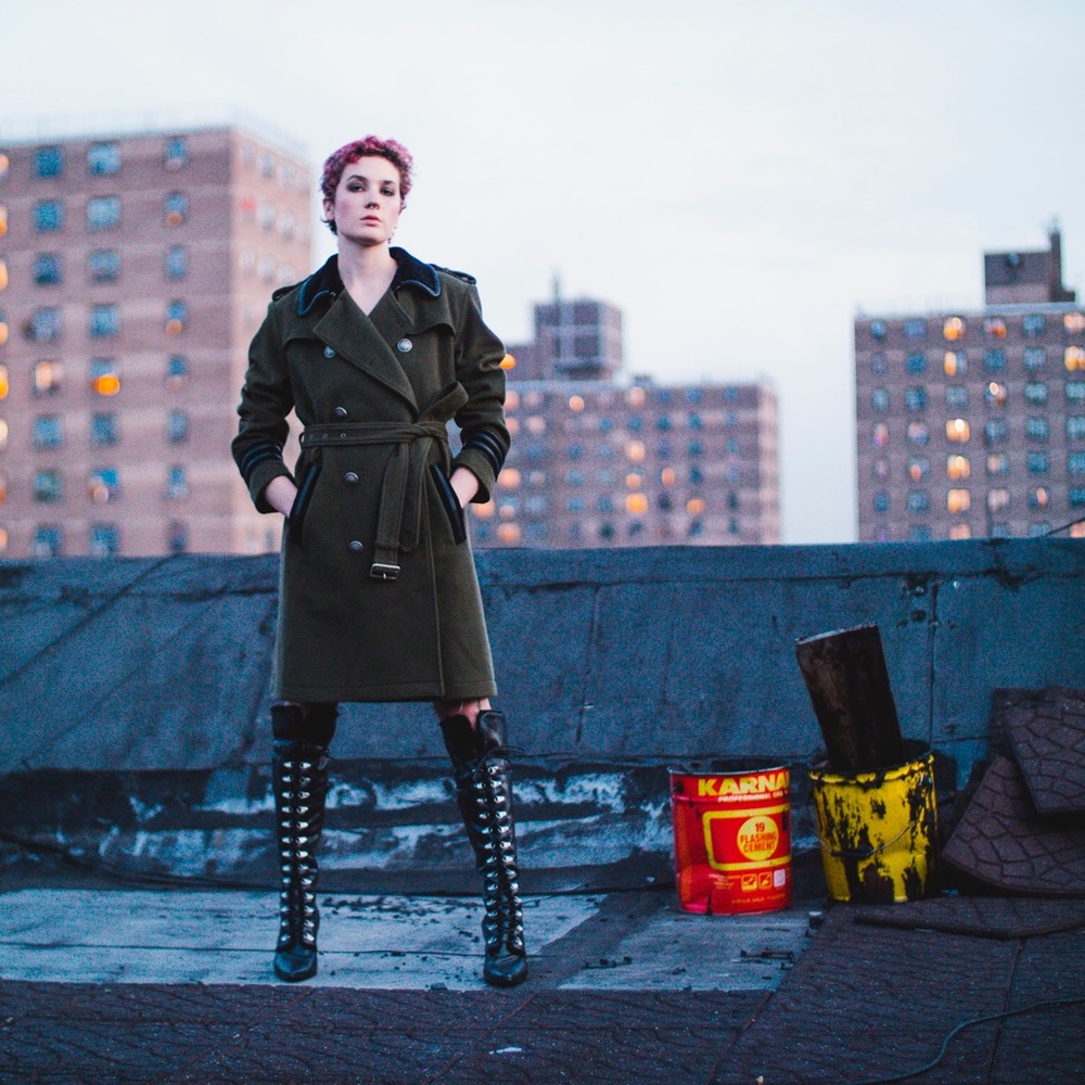 Tibetan Wool-Blend Paneled Double-Breasted Coat